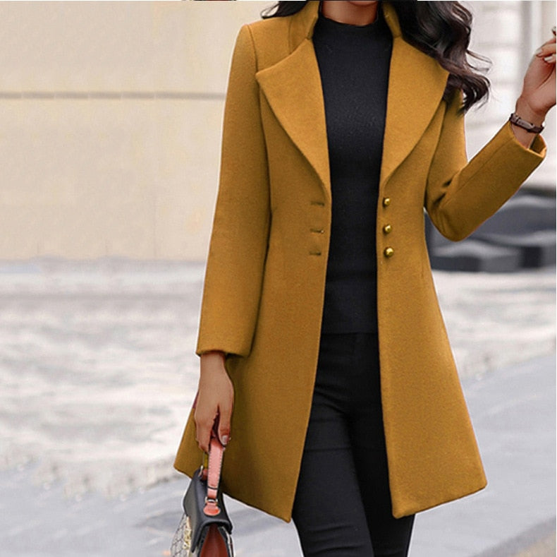 Gail™ - Sleek Buttoned Coat